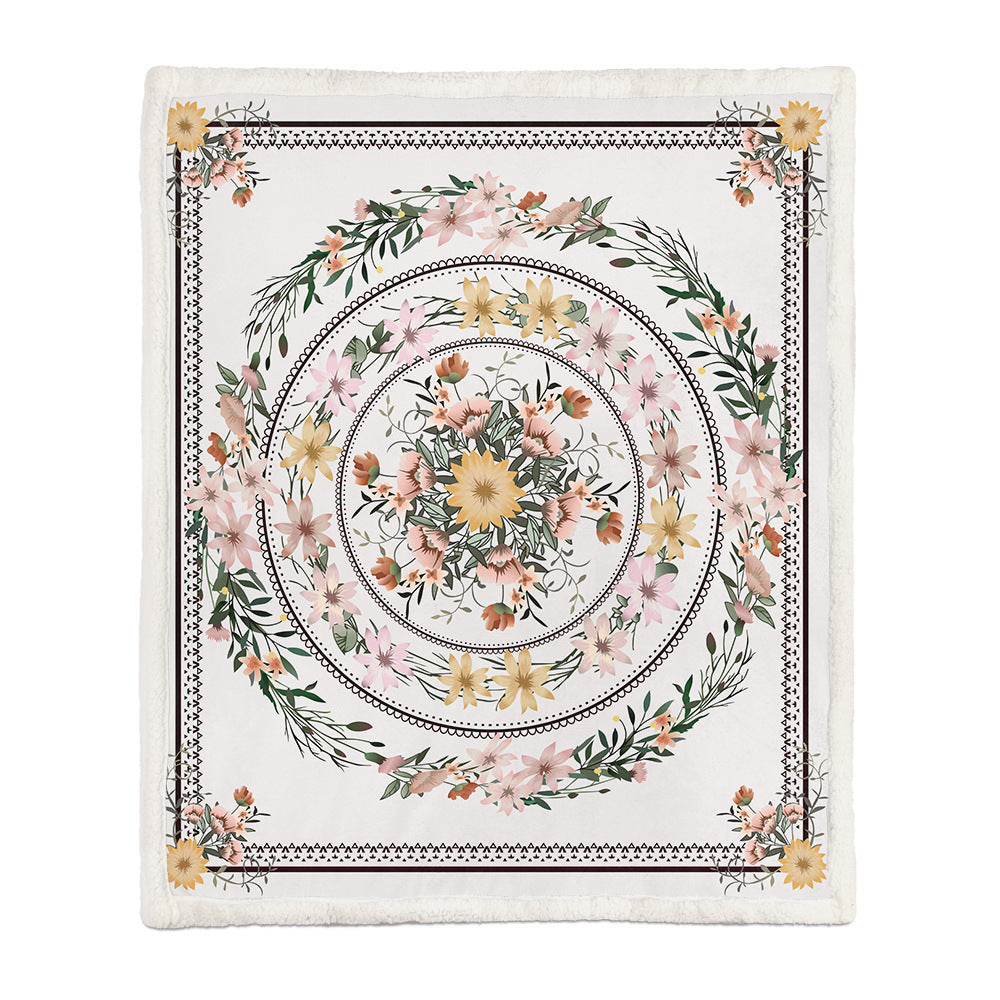 Floral Throw Blanket Soft Botanical Print Lightweight for Sofa and Bed
