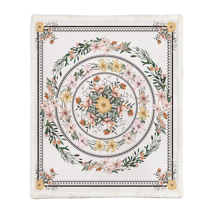 Floral Throw Blanket Soft Botanical Print Lightweight for Sofa and Bed