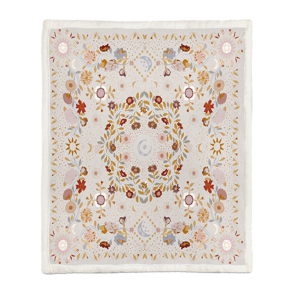 Floral Throw Blanket Soft Botanical Print Lightweight for Sofa and Bed