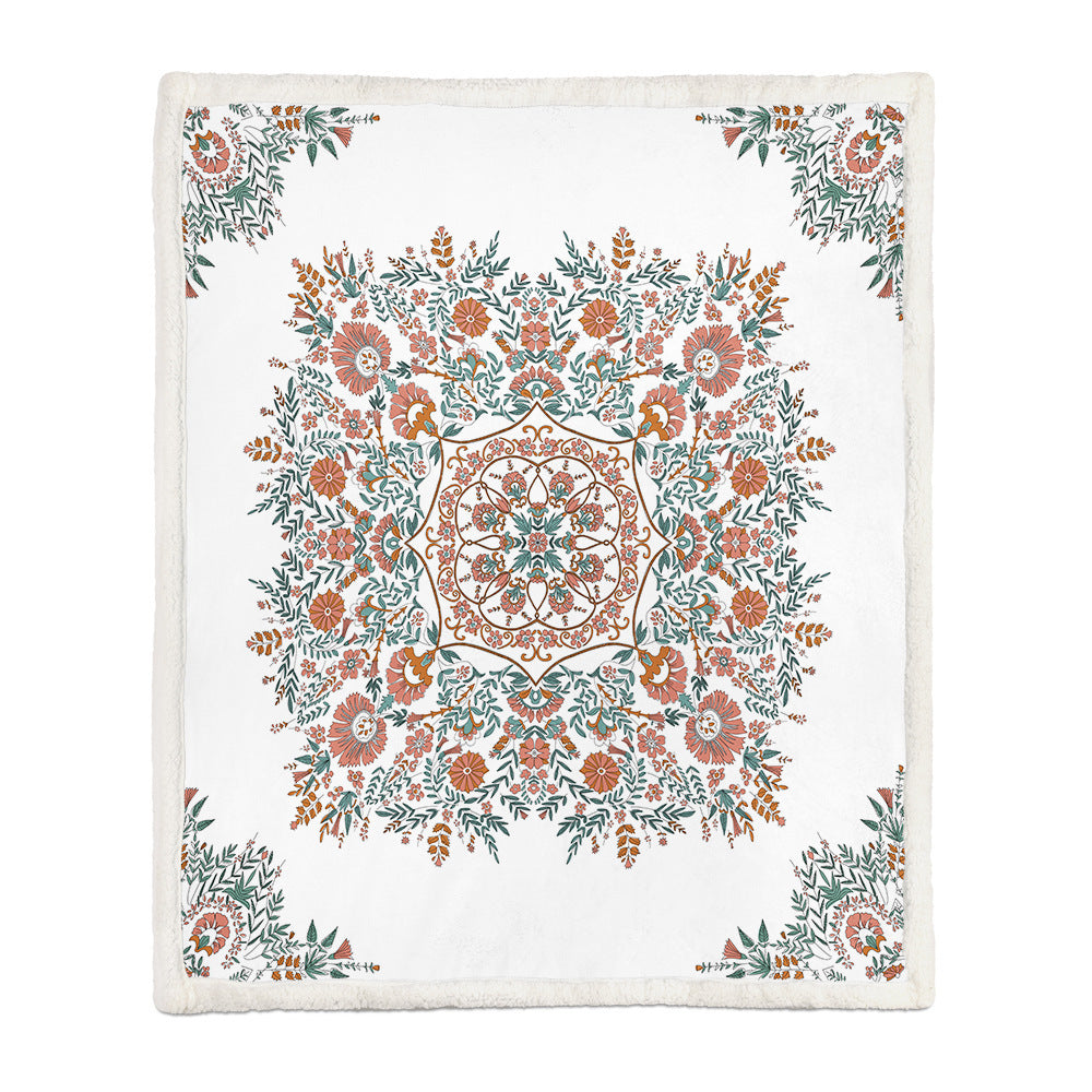 Floral Throw Blanket Soft Botanical Print Lightweight for Sofa and Bed