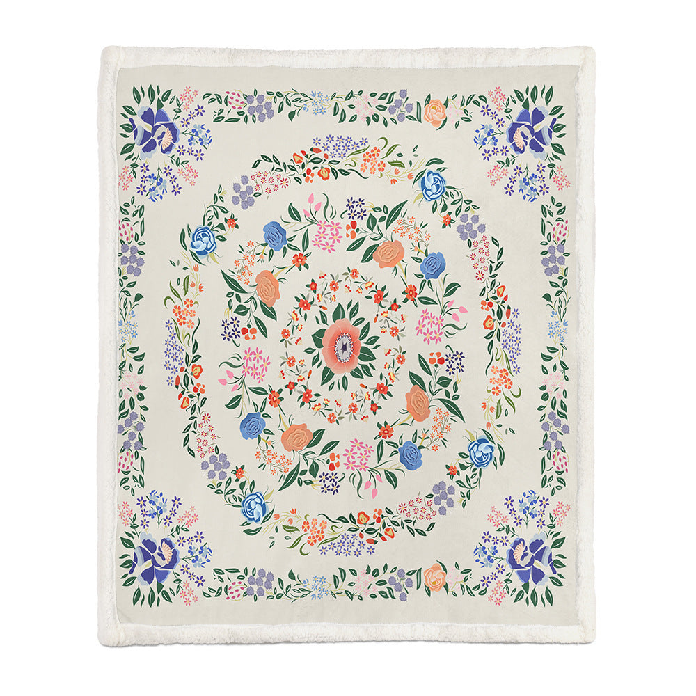 Floral Throw Blanket Soft Botanical Print Lightweight for Sofa and Bed