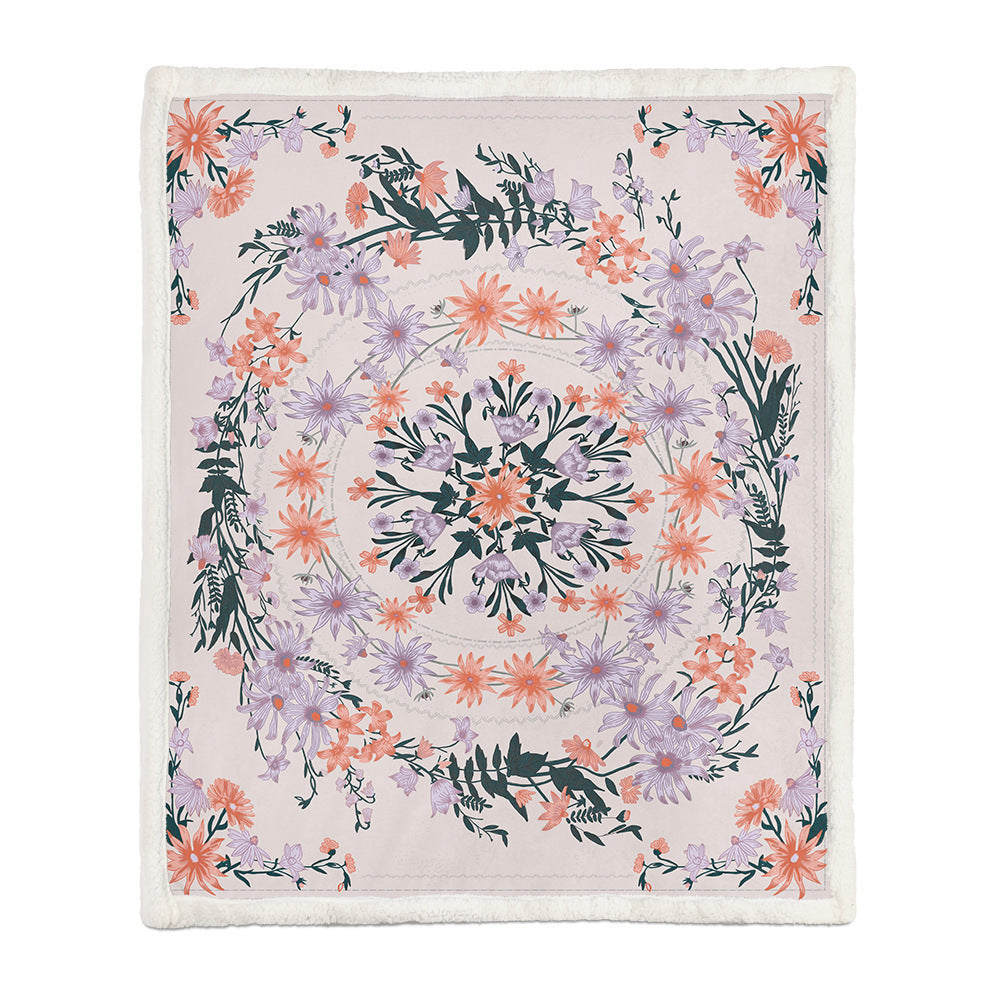 Floral Throw Blanket Soft Botanical Print Lightweight for Sofa and Bed