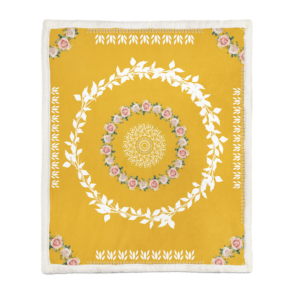 Floral Throw Blanket Soft Botanical Print Lightweight for Sofa and Bed