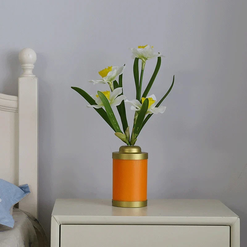 Flower Vase USB Lamp Minimalist Creative LED Night Light for Home Decor