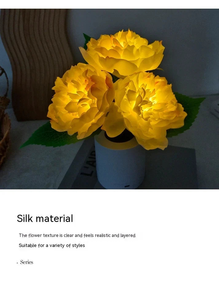 Peony Flower Night Lamp Ambient Light for Bedroom & Home Decoration