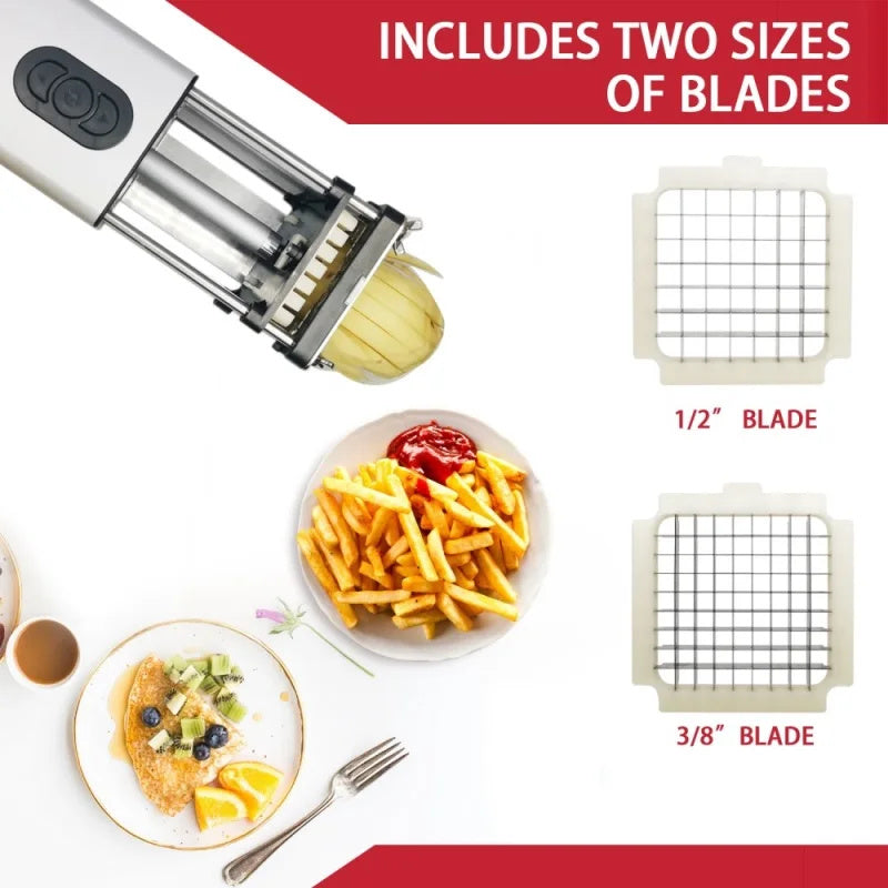 Electric French Fry Cutter Stainless Steel Vegetable Potato Slicer Kitchen Tool