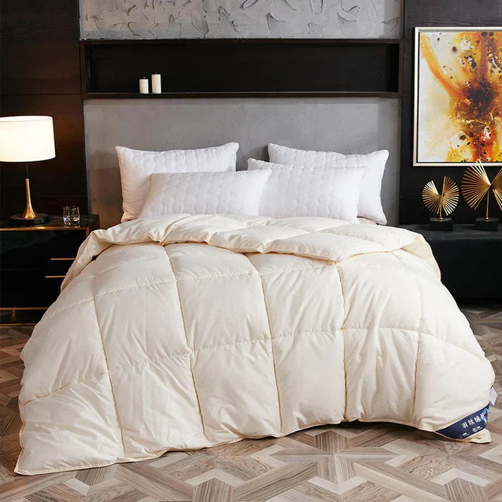 Thick Winter Comforter - Solid Color Quilted Bed Duvet | 4 Sizes | 3 Warmth Levels | 5 Colors