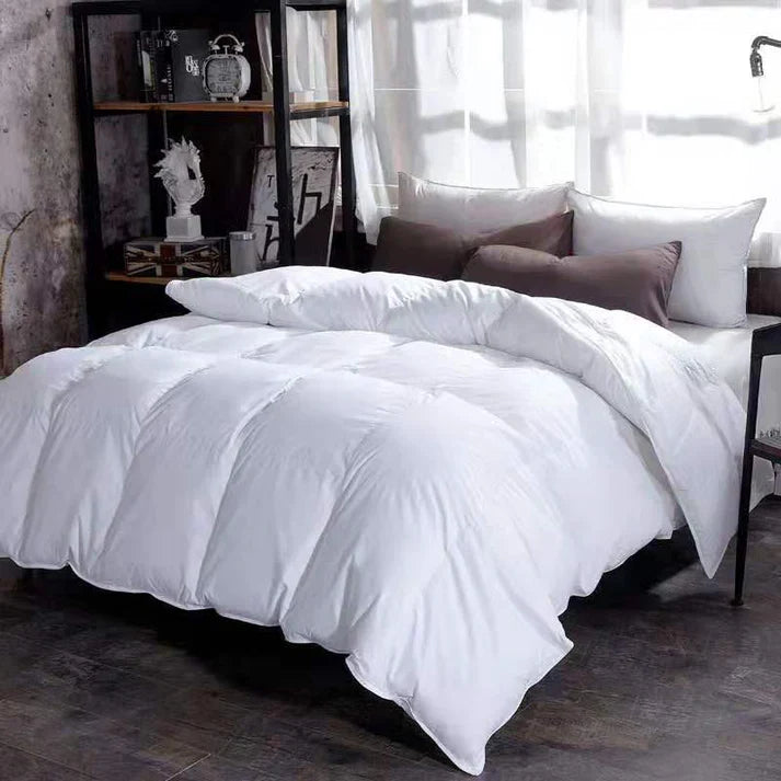 Thick Winter Comforter - Solid Color Quilted Bed Duvet | 4 Sizes | 3 Warmth Levels | 5 Colors