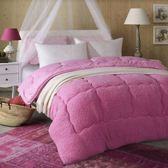 Warm Winter Comforter - Soft Lamb Wool Touch Microfiber Quilt | 2 Sizes | 4 Colors