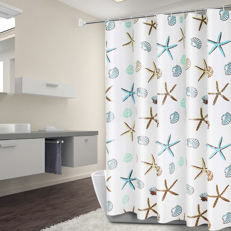 Geometric PEVA Shower Curtain Modern Abstract Waterproof 11 Colors 9 Sizes