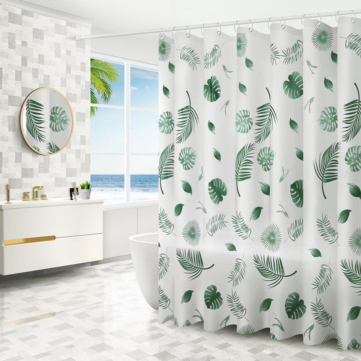 Geometric PEVA Shower Curtain Modern Abstract Waterproof 11 Colors 9 Sizes