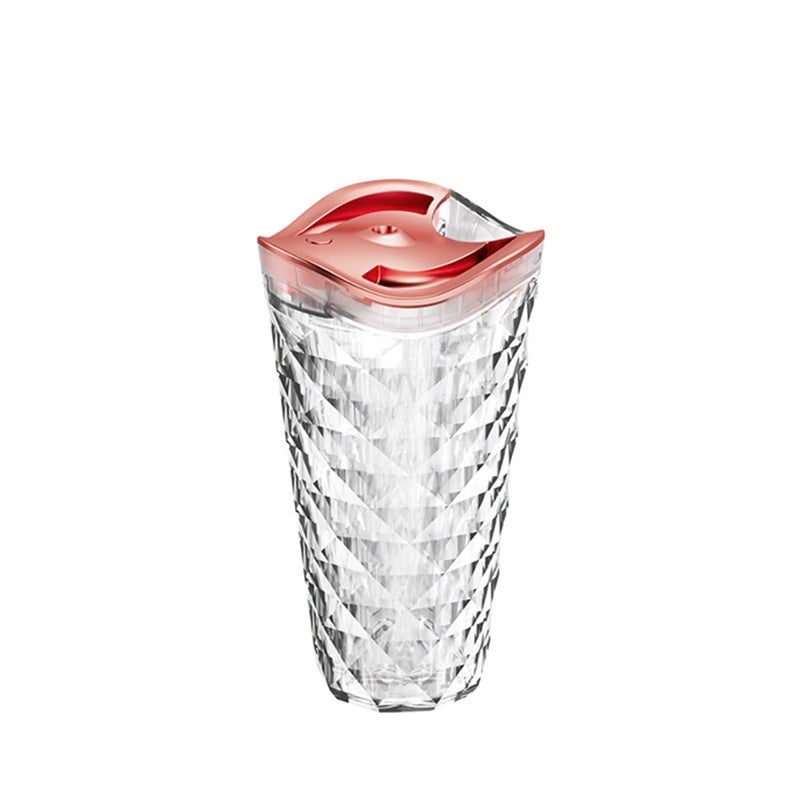 Portable Air Humidifier with LED Light 800ml Glass Flower Vase Humidifier for Home and Office