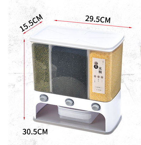 Food Storage Box – Wall-Mounted Grain Dispenser | Clear Plastic Kitchen Container