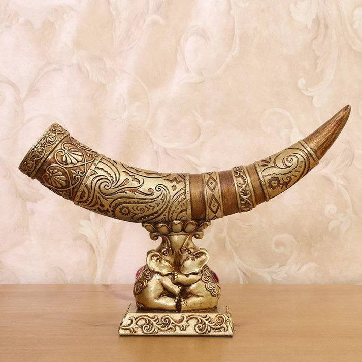 Ivory Ornaments Hand-Carved Elephant Resin Craft Sculpture