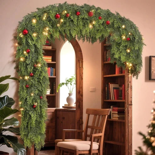 Splendas Handcrafted Christmas Rattan Garland – Durable Holiday Decor Indoor & Outdoor