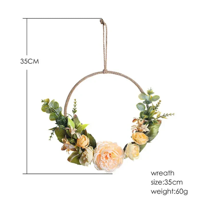 Room Wall Decor Hanging Metal Wreath Garland