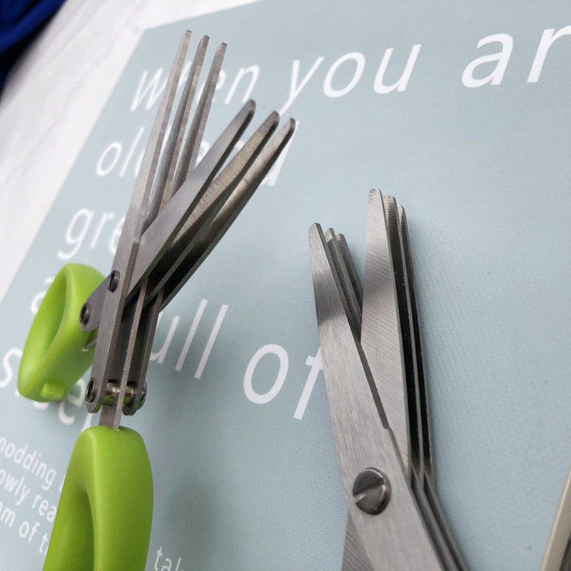 Herb Cutting Scissors Stainless Steel Multi-layer Green Onion Cutter Kitchen Gadget