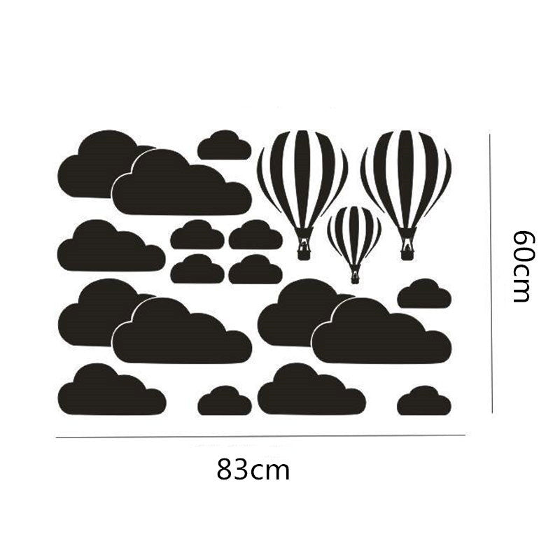 Hot Air Balloon Cloud Wall Stickers PVC Mural Decals for Kids Room and Living Room