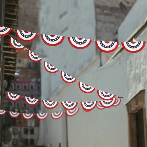 Circle Stripe Garlands Independence Day Party Flag Decoration Banners