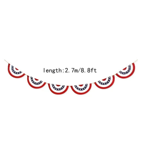 Circle Stripe Garlands Independence Day Party Flag Decoration Banners