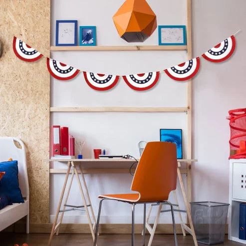 Circle Stripe Garlands Independence Day Party Flag Decoration Banners