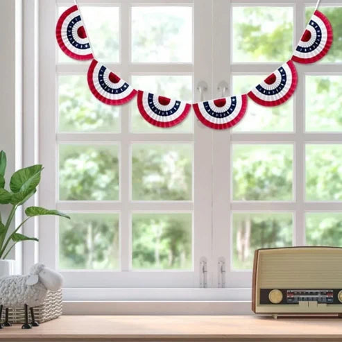 Circle Stripe Garlands Independence Day Party Flag Decoration Banners