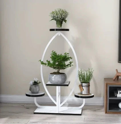 Indoor Art Decorative Shelf Living Room Floor Balcony Iron Stand With Wheel Ornaments