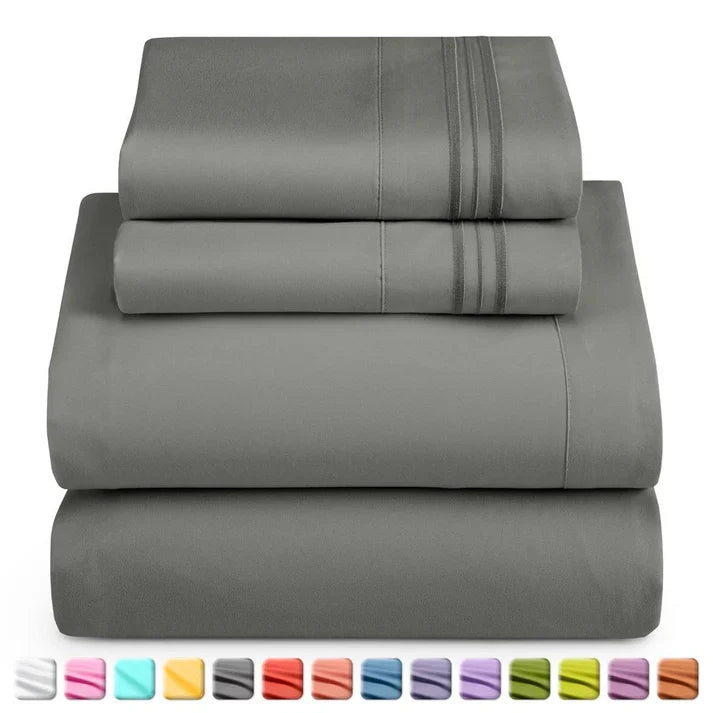 King Size Bed Sheets Set - Deep Pocket 4 Piece