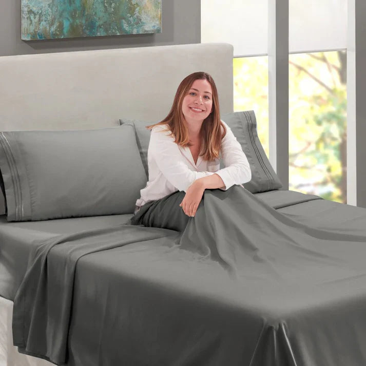 King Size Bed Sheets Set - Deep Pocket 4 Piece