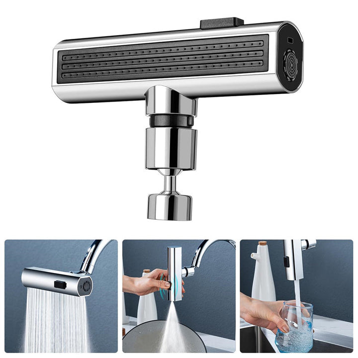 Waterfall Kitchen Faucet Splash-Proof Rotating Bubbler Multifunctional Nozzle Set
