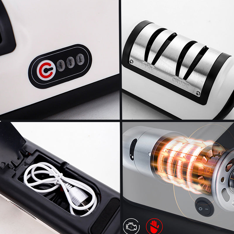 USB Rechargeable Electric Knife Sharpener Adjustable Fast Sharpening Kitchen Tool