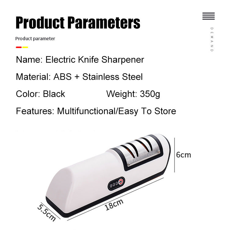 USB Rechargeable Electric Knife Sharpener Adjustable Fast Sharpening Kitchen Tool