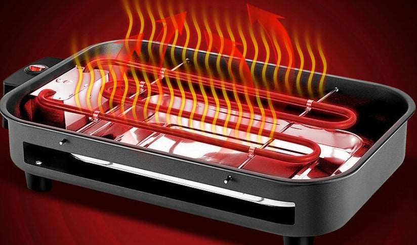 Korean Electric Grill Non-Smoking BBQ Oven Carbon Steel Baking Tray for Home