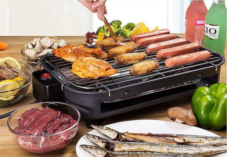 Korean Electric Grill Non-Smoking BBQ Oven Carbon Steel Baking Tray for Home