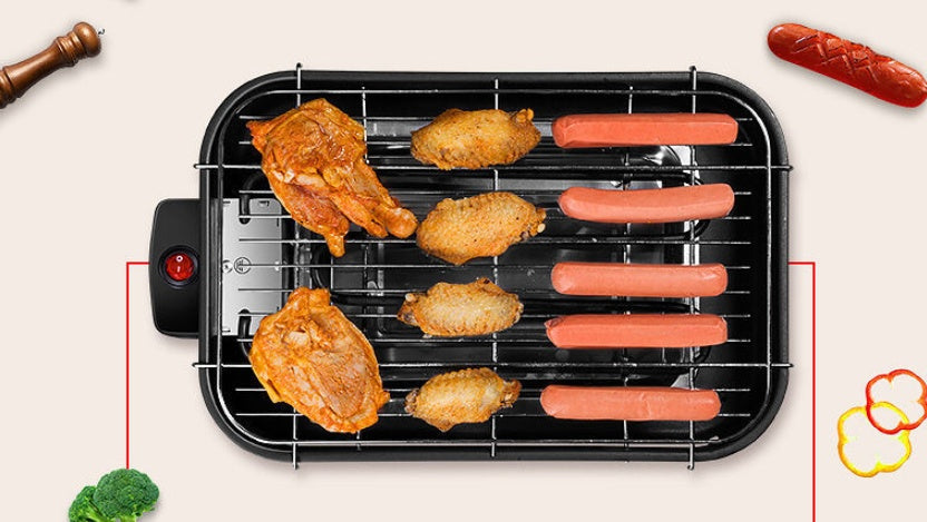 Korean Electric Grill Non-Smoking BBQ Oven Carbon Steel Baking Tray for Home