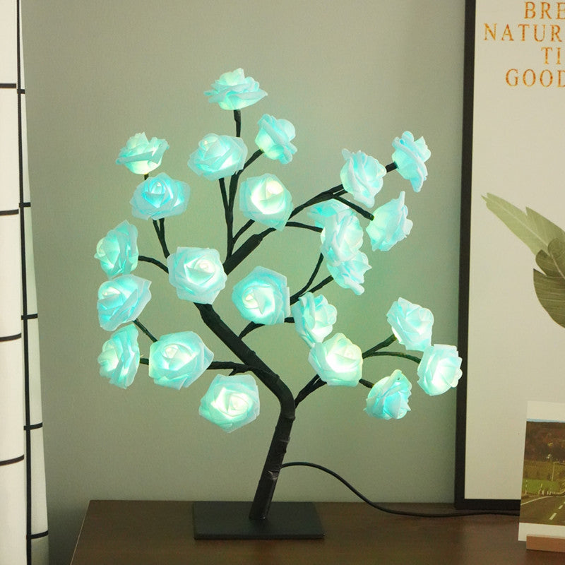 Fiber Optic Flower Tree Night Light USB LED Bonsai Lamp for Room Decoration and Gifting