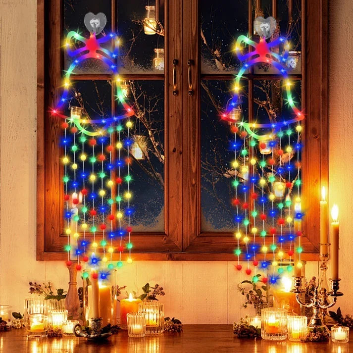 Splendas Multicolor LED Net Christmas Bell Lights Window & Indoor Holiday Decor USB & Battery