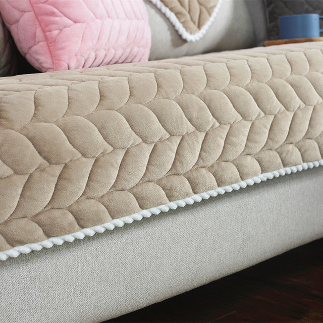 Splendas Sectional Couch Cover Plush Anti-Slip Quilted Sofa Protector | Stretch Fit | 6 Colors