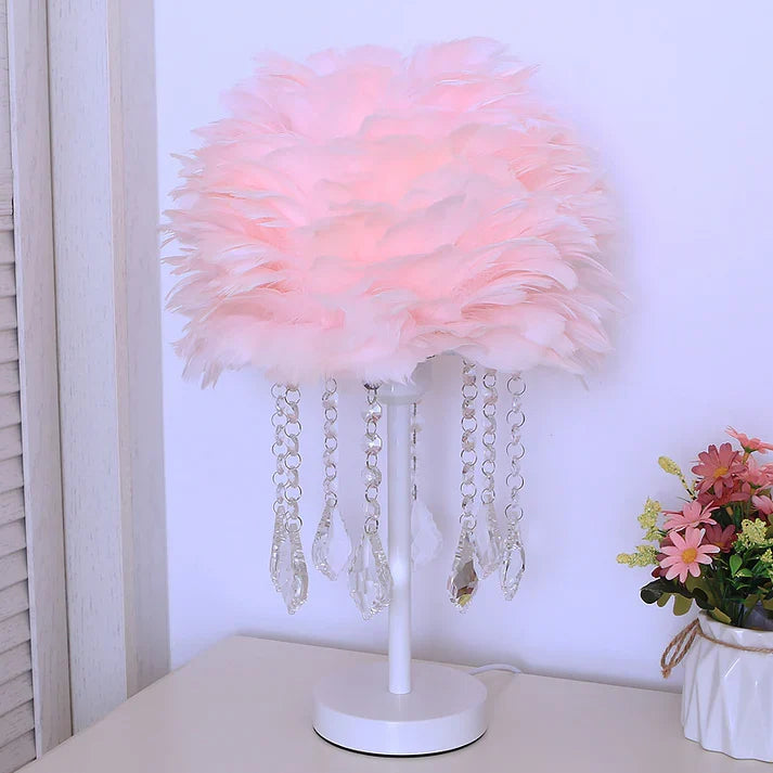 Modern Bedroom Feather Table Decorative Lamp