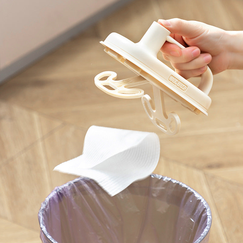 Magic Brush Set for Kitchen Bathroom Toilet Glass Wall Cleaning with Handle Rag