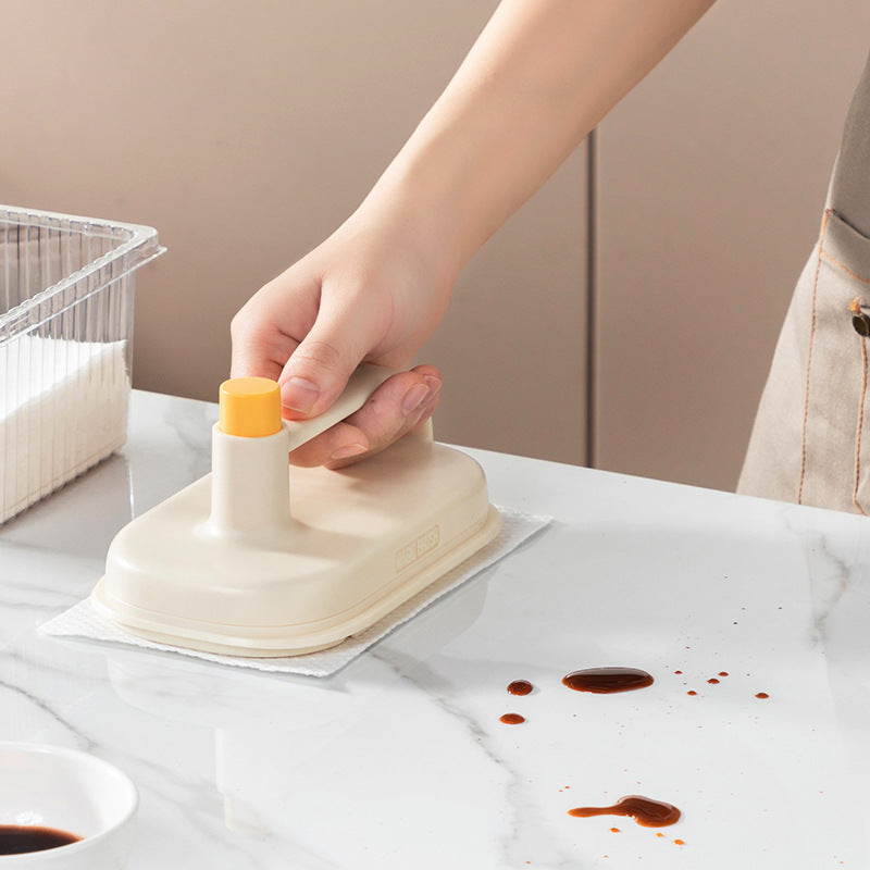 Magic Brush Set for Kitchen Bathroom Toilet Glass Wall Cleaning with Handle Rag