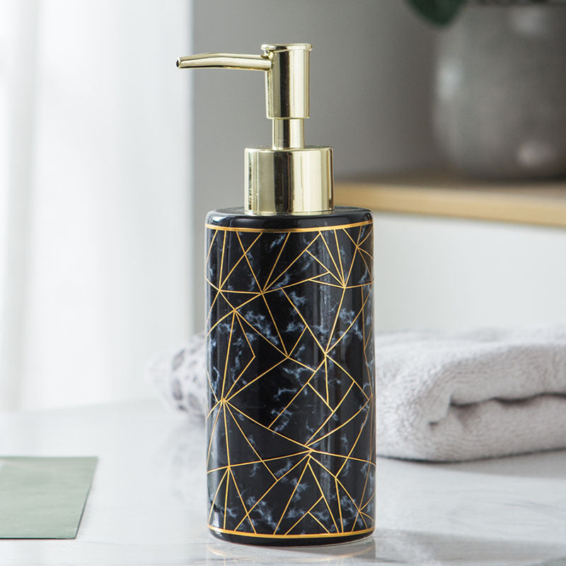 Marble Ceramic Hand Soap Lotion Bottle Bathroom Accessory White Black