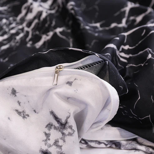 Splendas Marble Print Duvet Cover Set 3-Piece Brushed Soft Bedding | Queen King