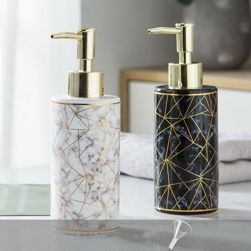 Marble Ceramic Hand Soap Lotion Bottle Bathroom Accessory White Black