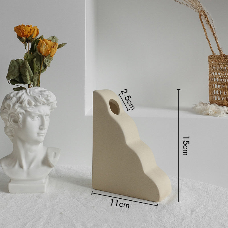 Matte Ceramic Vase Nordic Minimalist Style Dried Flower Home Decor