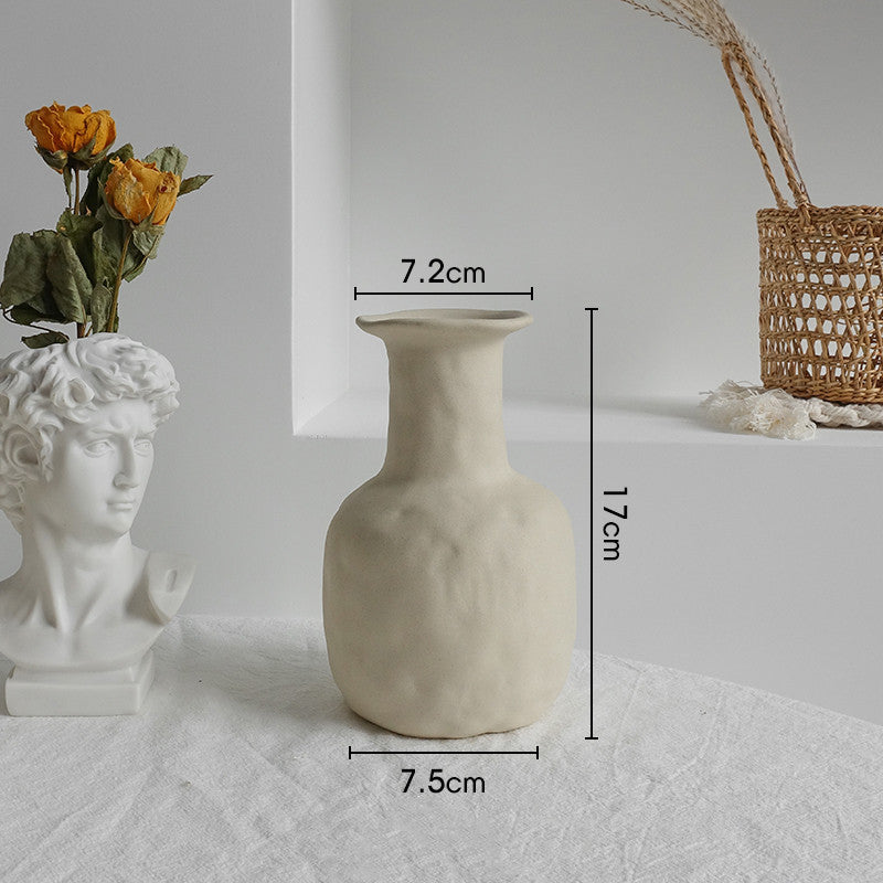 Matte Ceramic Vase Nordic Minimalist Style Dried Flower Home Decor