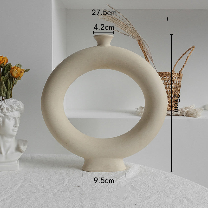 Matte Ceramic Vase Nordic Minimalist Style Dried Flower Home Decor