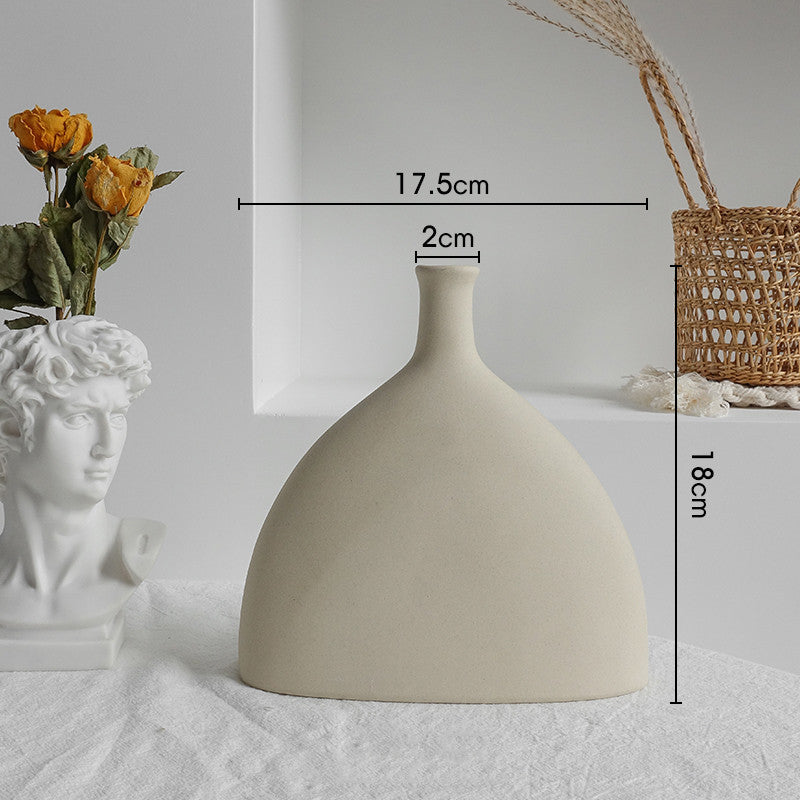 Matte Ceramic Vase Nordic Minimalist Style Dried Flower Home Decor