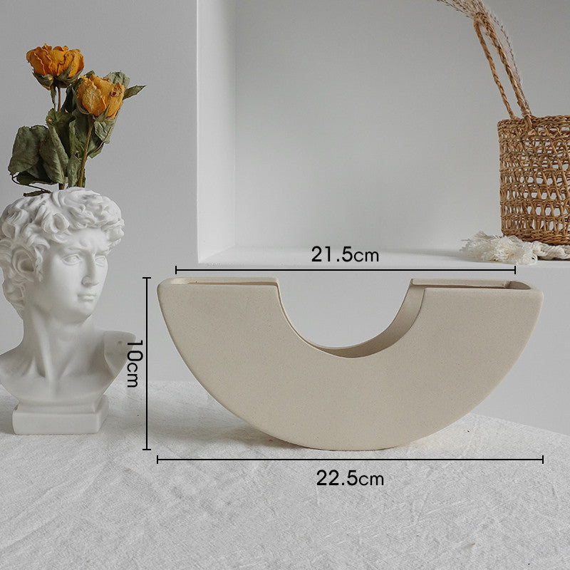 Matte Ceramic Vase Nordic Minimalist Style Dried Flower Home Decor