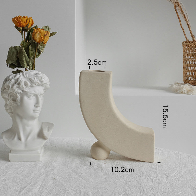 Matte Ceramic Vase Nordic Minimalist Style Dried Flower Home Decor